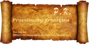 Pruzsinszky Krisztina névjegykártya