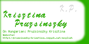 krisztina pruzsinszky business card